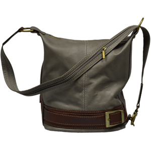 Kožená kabelka crossbody Adele Grigia Scura