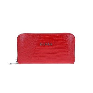 ELEGA <![CDATA[Velká zipová peněženka Mopsy červený ještěr/stříbro]]>