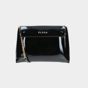 ELEGA Malé crossbody psaníčko Anie černá lak/zlato