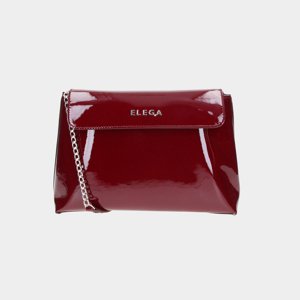 ELEGA Malé crossbody psaníčko Anie bordó lak/stříbro