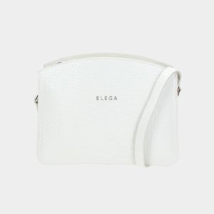 ELEGA <![CDATA[Velké crossbody Rich LIMIT offwthite kroko/stříbro]]>