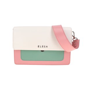 ELEGA <![CDATA[Klopnová kabelka Trekky růžová/krémová/mátová]]>