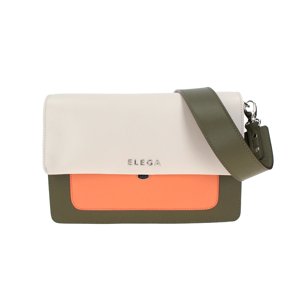 ELEGA <![CDATA[Klopnová kabelka Trekky khaki/krémová/oranž]]>