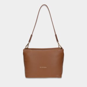 ELEGA <![CDATA[Kabelka na rameno Fluffy koňak/zlato]]>