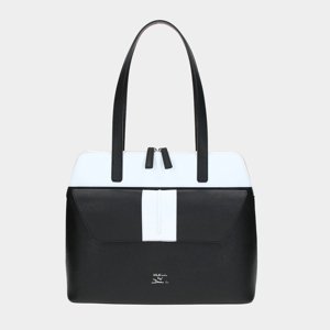 ELEGA by Dana M <![CDATA[Shopper s klopnou Contrast černá/bílá/stříbro]]>