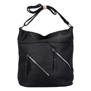Dámská koženková crossbody s výraznými zipy Lila, černá