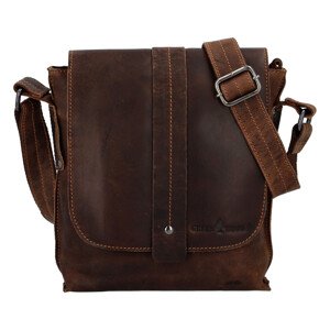 Pánská kožená crossbody taška hnědá - Greenwood Chester