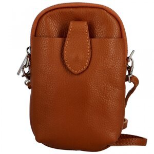 Dámská kožená crossbody kabelka světle hnědá - Delami Vannessa