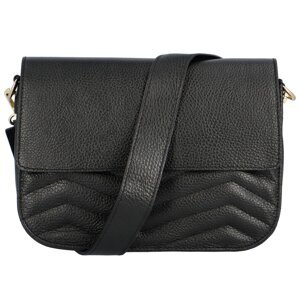 Dámská kožená crossbody kabelka černá - Delami Inelly černá