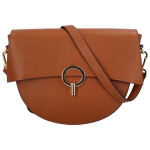 Dámská kožená crossbody koňakově hnědá - Delami Nora