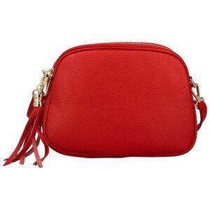 Dámská kožená crossbody kabelka červená - Delami Vera Pelle Prianna