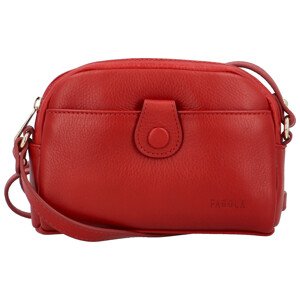 Dámská kožená crossbody kabelka červená - Fagola Neliera