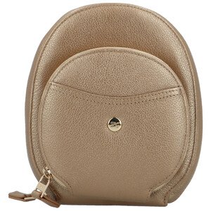 Malá dámská kožená crossbody kabelka bronzově zlatá - Hexagona Vuerix