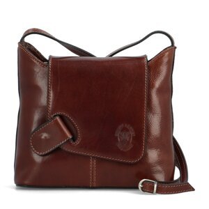 Dámská kožená crossbody kabelka hnědá - Delami Belisa