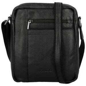 Pánská kožená crossbody taška černá - Bellugio Donis