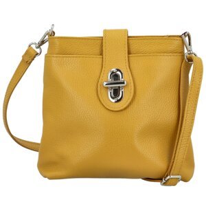 Dámská kožená crossbody kabelka žlutá - Delami Vera Pelle Laira new