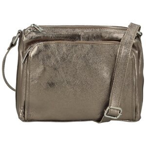 Dámská kožená crossbody kabelka bronzová - Delami Vera Pelle Bandit