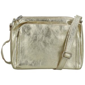 Dámská kožená crossbody kabelka zlatá - Delami Vera Pelle Bandit