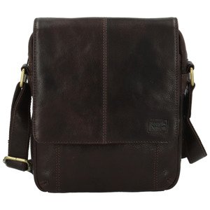 Pánská kožená crossbody taška hnědá - Sendi Design Edison