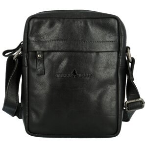 Pánská kožená crossbody taška černá - Greenwood Olwen