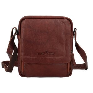 Pánská kožená crossbody taška hnědá - Greenwood Vaios
