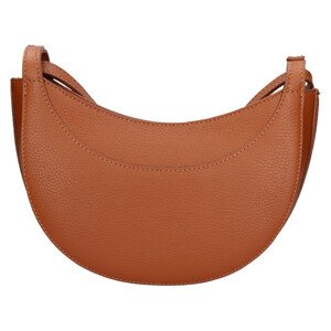 Dámská kožená crossbody kabelka Italia Apolen - koňak