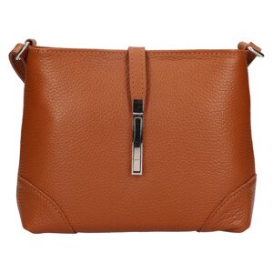 Dámská kožená crossbody kabelka Italia Marlen - koňak