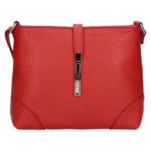 Dámská kožená crossbody kabelka Italia Marlen - červená