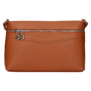 Dámská kožená crossbody kabelka Italia Benea - hnědá