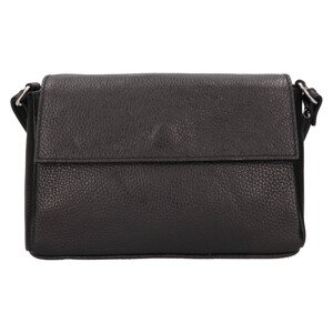 Dámská kožená crossbody kabelka Italia Darina - černá