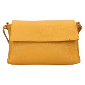 Dámská kožená crossbody kabelka Italia Darina - žlutá