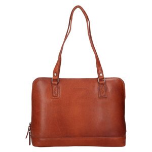Dámská kožená kabelka na notebook The Chesterfield Brand Selvino - koňak