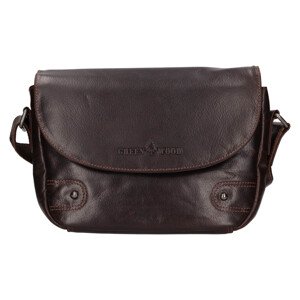 Dámská kožená crossbody kabelka Greenwood Nora - tmavě hnědá